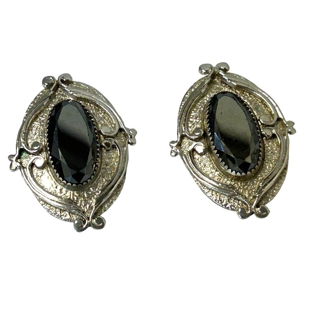 Vintage 1960's or 70's Whiting and Davis Clip On Earrings Signed